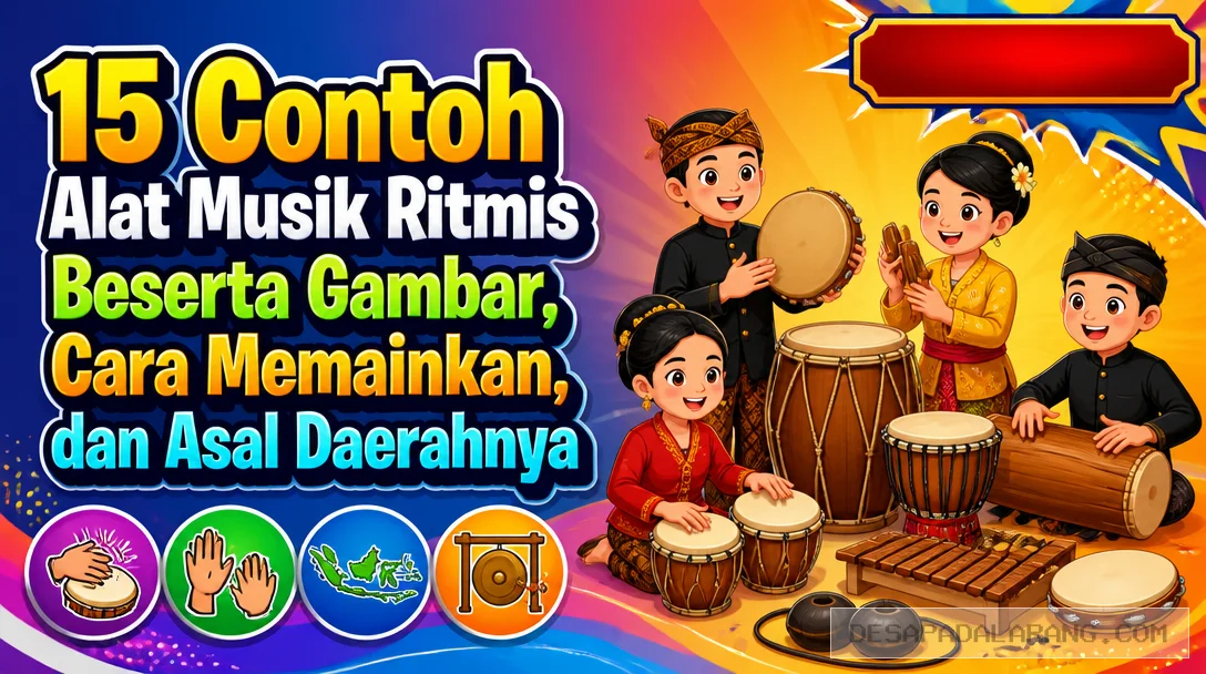 15 Contoh Alat Musik Ritmis Beserta Gambar, Cara Memainkan, dan Asal Daerahnya