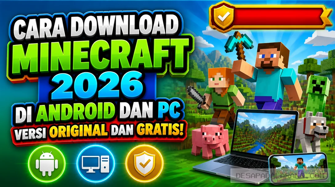 Cara Download Minecraft 2026 di Android dan PC, Versi Original dan Gratis!